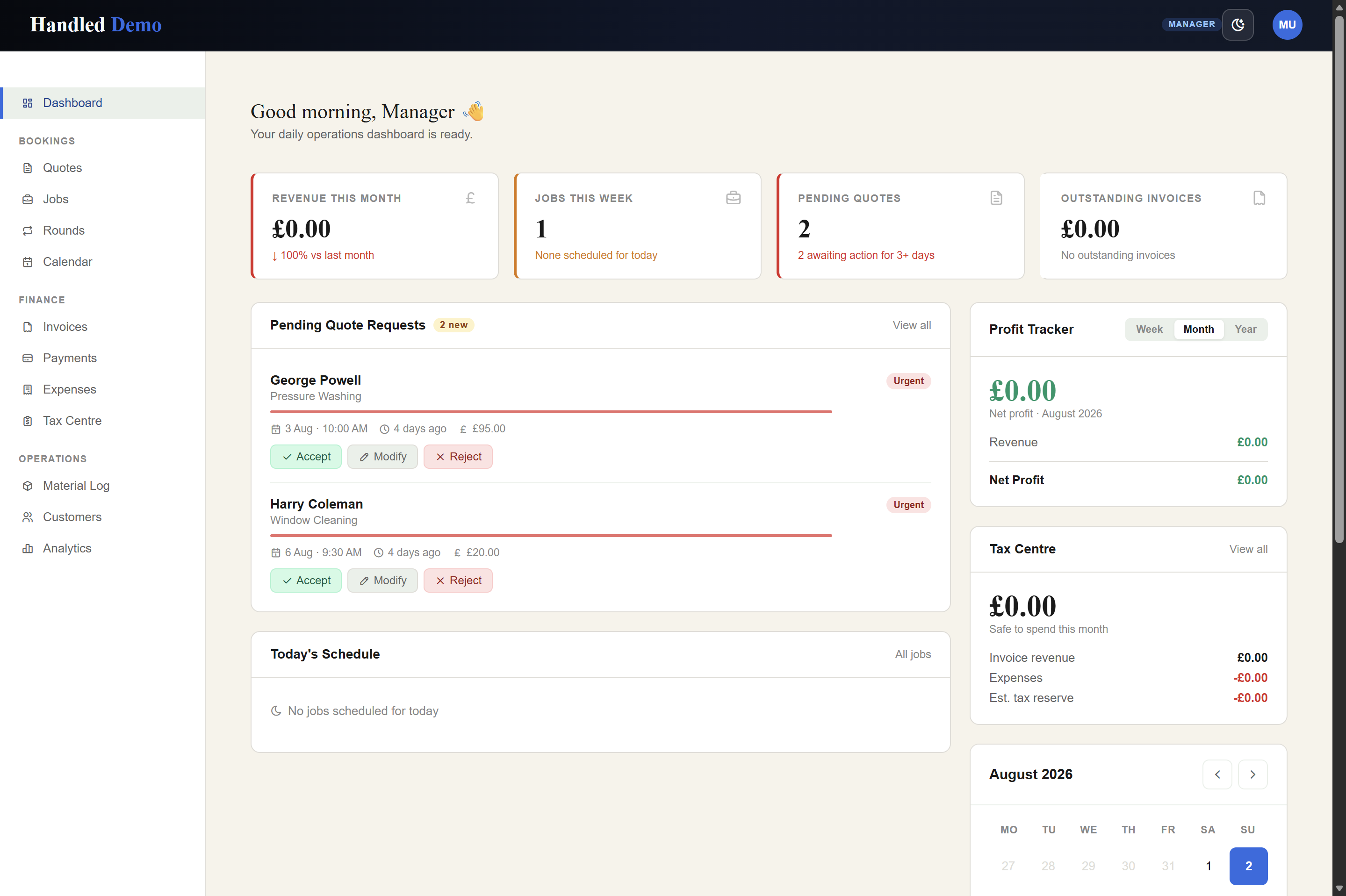 Dashboard preview
