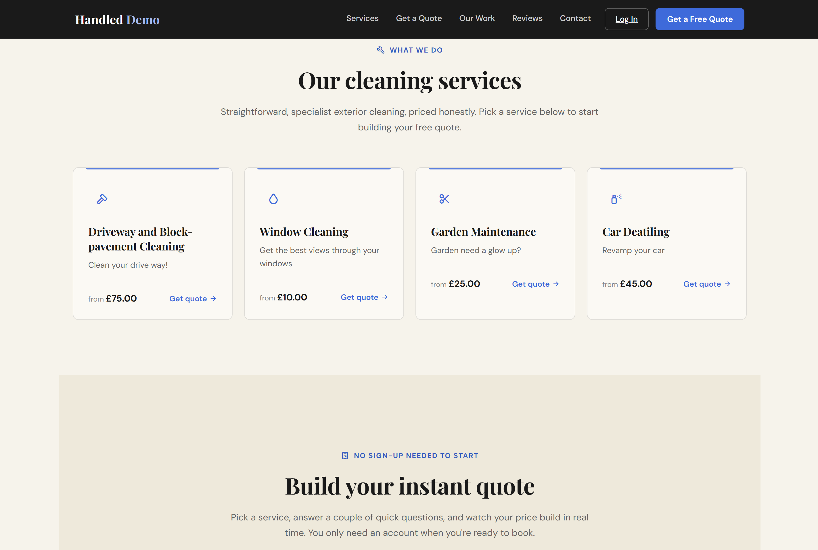 Website builder screenshot